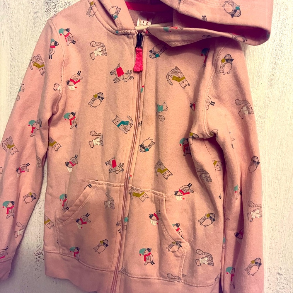 Cat & Jack Girls Zip Up Hooded Sweatshirt